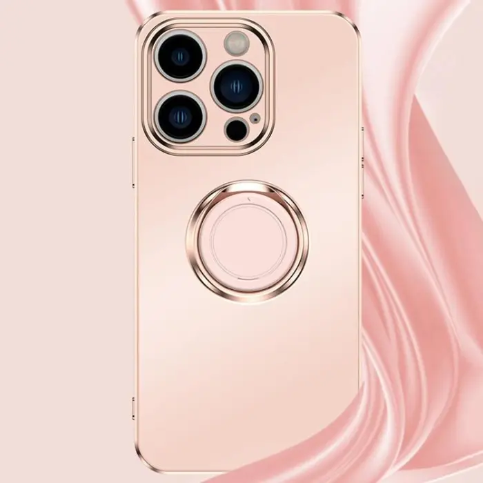 OEM - iPhone 14 Plus Skal Ringhållare Electroplating Kickstand - Svart