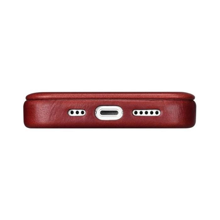 ICARER - iCarer iPhone 14 Pro Plånboksfodral Magsafe Läder - Röd