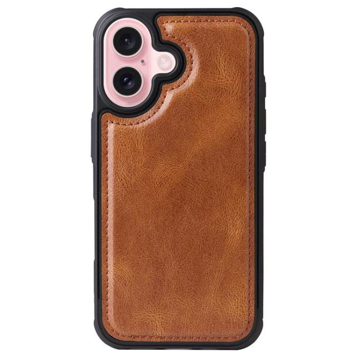 A-One Brand - iPhone 17 Plånboksfodral Detachable Zipper - Brun