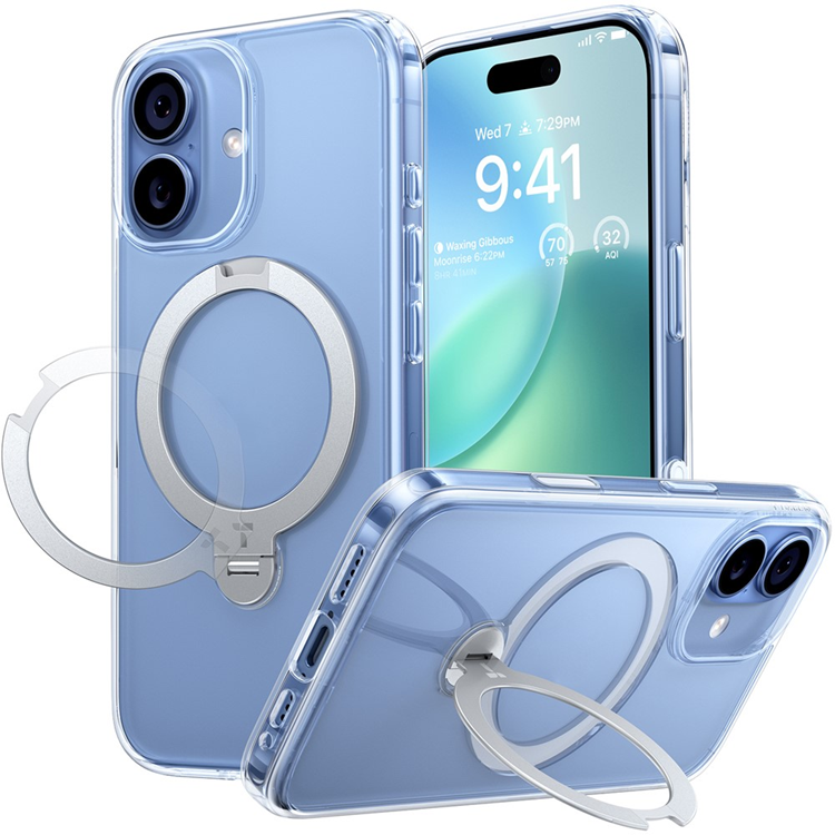 TORRAS Mobilskal till iPhone 17 MagSafe Rotating Kickstand - Clear - Transparent | 2353 | AlltMobil