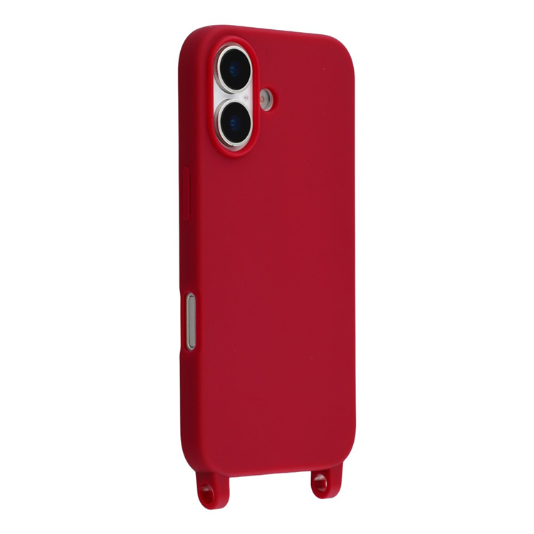 iPhone 17 Mobilskal TPU med Hål för Rem - Mörkröd | 2353 | AlltMobil