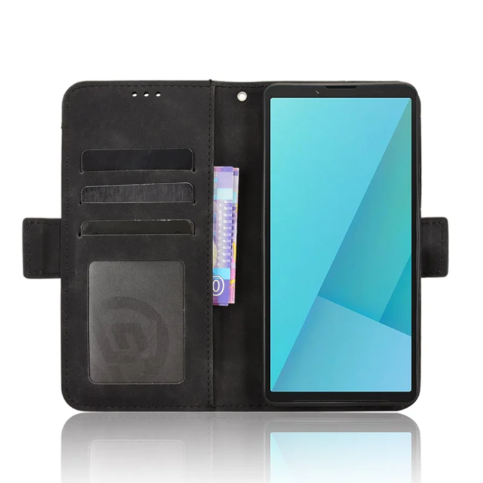 A-One Brand - Sony Xperia 10 VII Plånboksfodral Läder - Svart