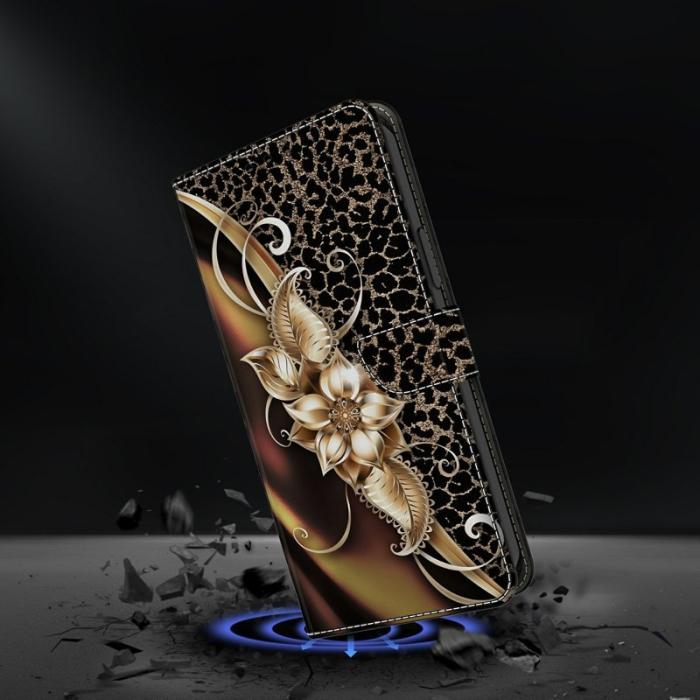 OEM - Samsung Galaxy A37 Plånboksfodral Konstläder - Metallblomma