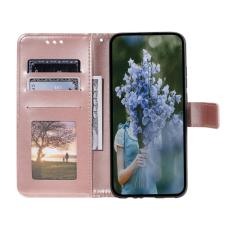 OEM - Samsung Galaxy A37 Pl&aring;nboksfodral Konstl&auml;der Skydd med Handrem - Ros&eacute;guld