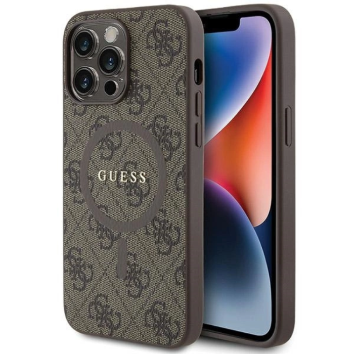Guess - Guess iPhone 13 Pro Max Mobilskal Magsafe Collection - Brun