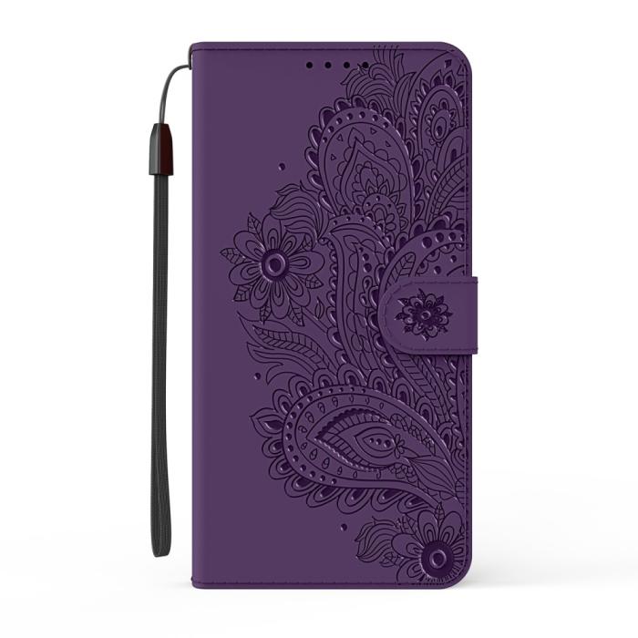 OEM - Blommor iPhone 13 Pro Plånboksfodral - Lila