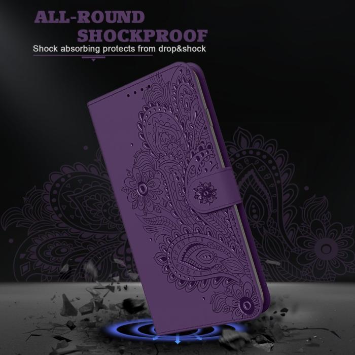OEM - Blommor iPhone 13 Pro Plånboksfodral - Lila