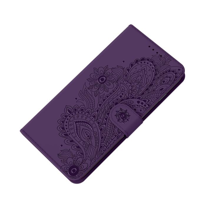 OEM - Blommor iPhone 13 Pro Plånboksfodral - Lila