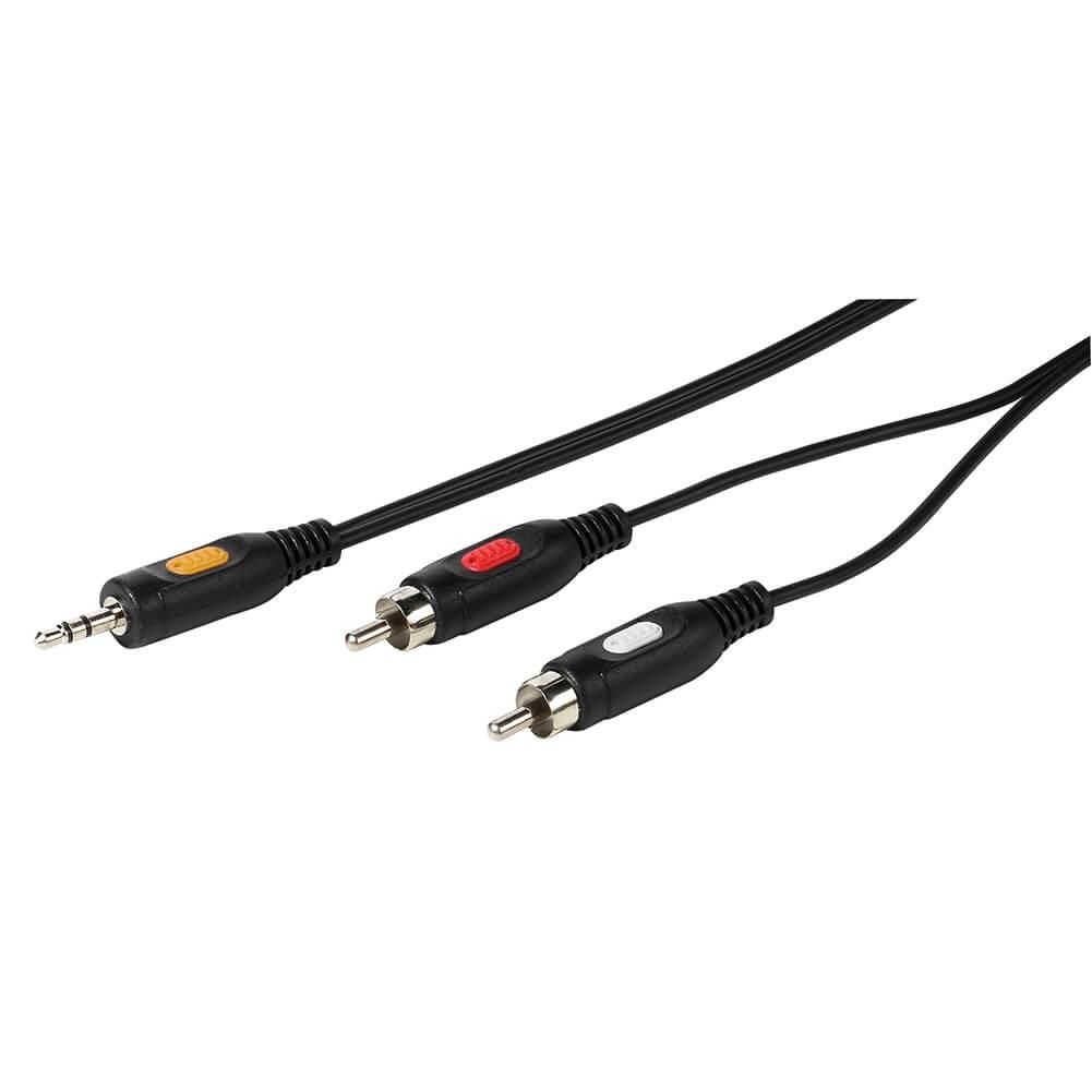 Vivanco Audiokabel, 1x3.5mm / 2xRCA 1.5m Svart