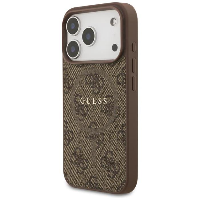 Guess - Guess iPhone 17 Pro Mobilskal MagSafe 4G Ring Classic Logo - Brun