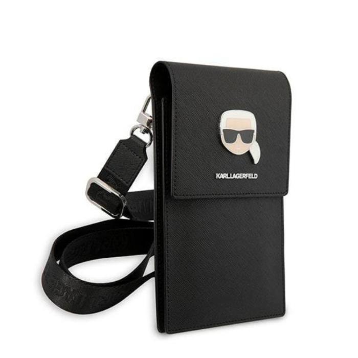 KARL LAGERFELD - Karl Lagerfeld Halsbandsfodral Torebka Metal Karl Head - Svart