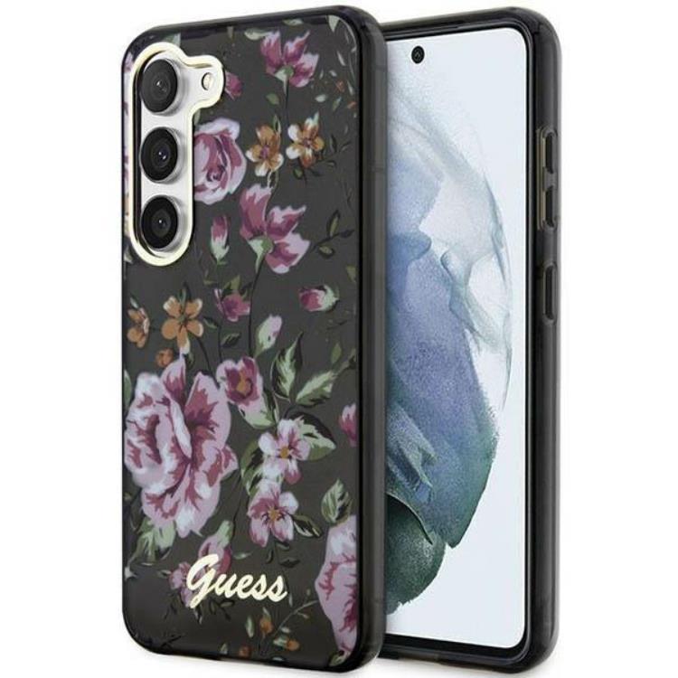 Guess Galaxy S23 Plus Mobilskal Flower Collection - Svart | 2353 | AlltMobil