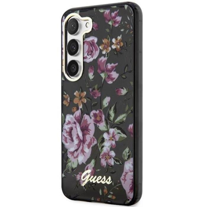 Guess - Guess Galaxy S23 Plus Mobilskal Flower Collection - Svart