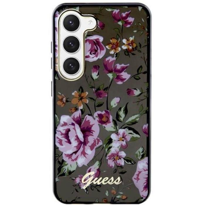Guess - Guess Galaxy S23 Plus Mobilskal Flower Collection - Svart