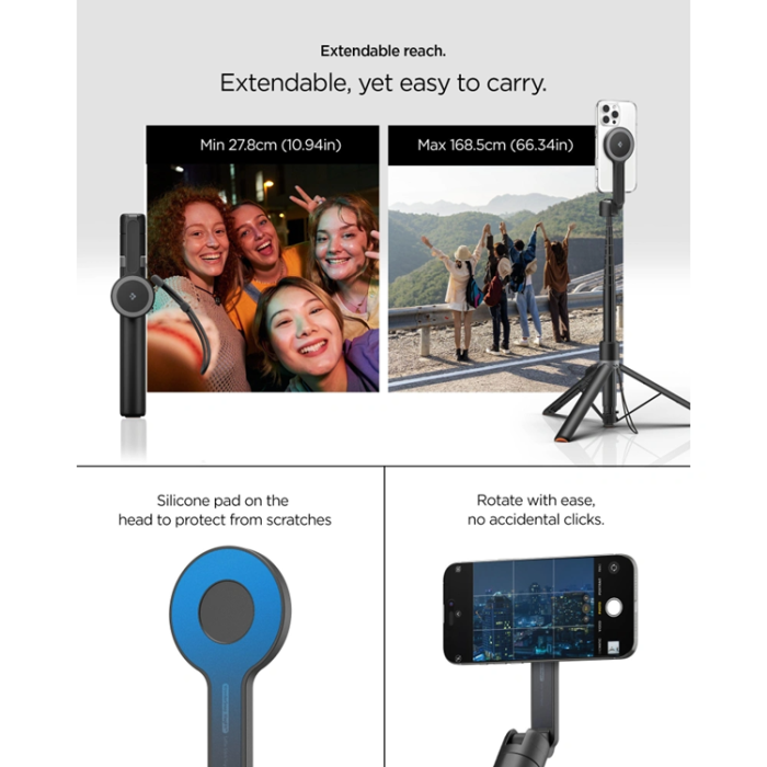 Spigen - Spigen Magsafe Bluetooth Selfiestick Tripod S581W - Svart
