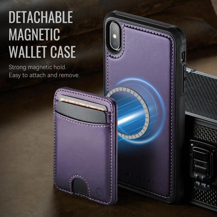 OEM - JEEHOOD Mobilskal till iPhone XS Max MagSafe Läder - Lila