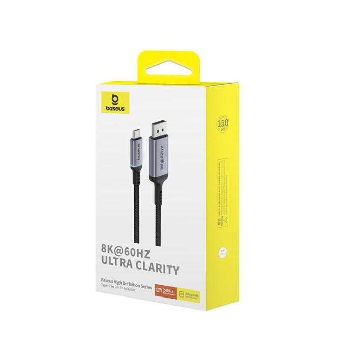 BASEUS - Baseus USB-C till DisplayPort Kabel 1.5m High Definition - Svart