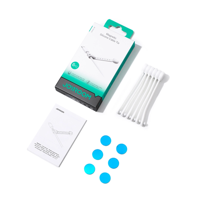 Joyroom - [6-Pack] Joyroom Silikon Magnetiska Kabelband - Vit