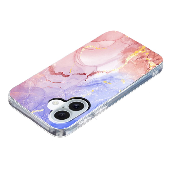 A-One Brand - iPhone 17 Mobilskal Marble Pattern Printing Soft - Rosa