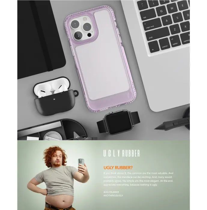 Ugly Rubber - Ugly Rubber Skal iPhone 14 Transparent Stöttåligt