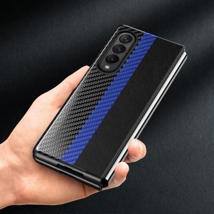 OEM - Galaxy Z Fold 4 Skal Carbon Fiber - Röd