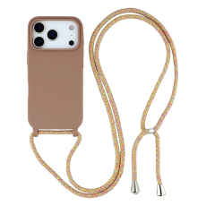 A-One Brand - iPhone 17 Pro Max Mobilskal TPU Shockproof med Lanyard - Brun