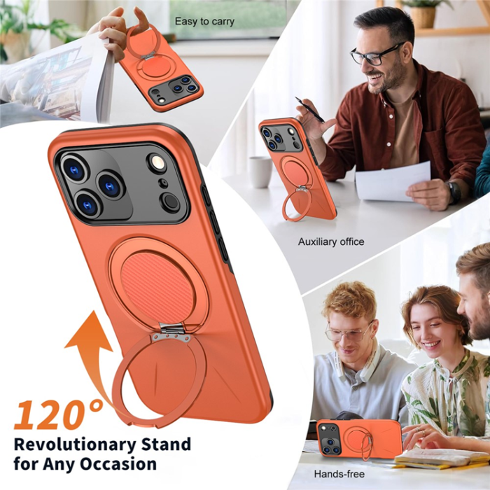 A-One Brand - iPhone 17 Pro Mobilskal MagSafe Rotating Kickstand - Orange