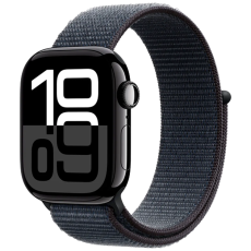 Apple - Apple Watch Series 10 46mm GPS (Jet Black Aluminium - Ink Sport Loop)