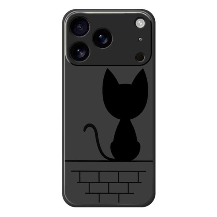 A-One Brand - iPhone 17 Pro Max Mobilskal Black Cat on the Wall - Svart