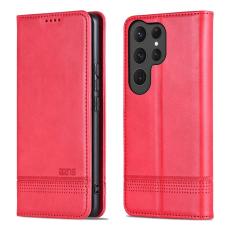 OEM - AZNS Samsung Galaxy S26 Ultra Pl&aring;nboksfodral Konstl&auml;der - R&ouml;d
