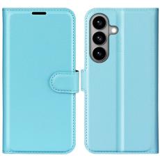 OEM - Litchi Samsung Galaxy S26 Pl&aring;nboksfodral Konstl&auml;der St&ouml;tskydd - Bl&aring;