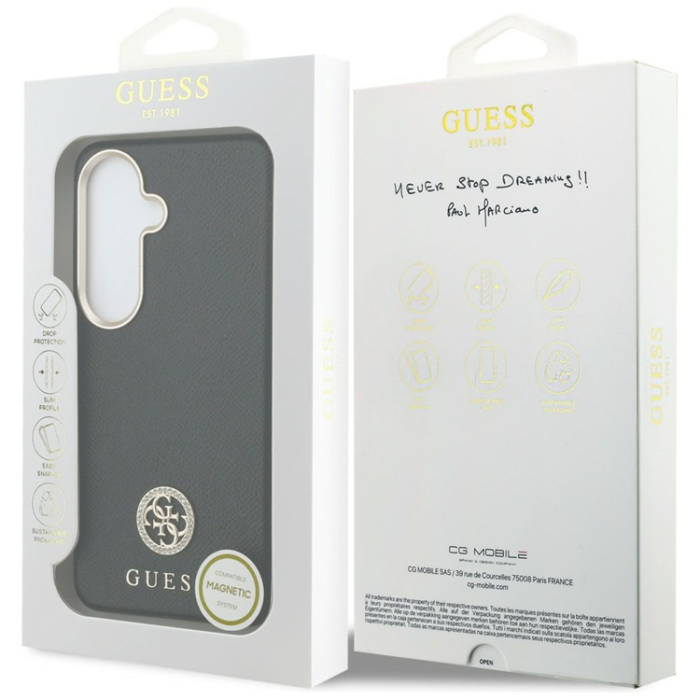 Guess - Guess Mobilskal För Galaxy S26 MagSafe Rhinestone Round Logo