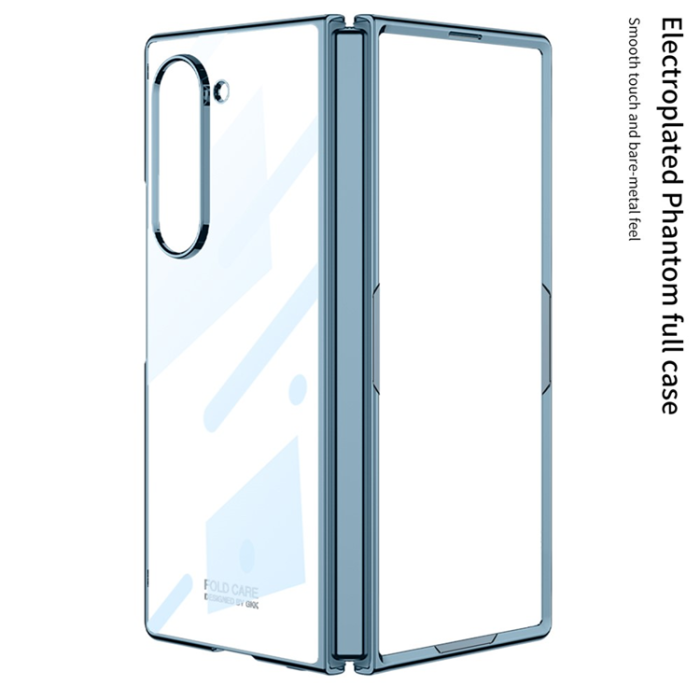 GKK - GKK Galaxy Z Fold 7 Mobilskal Electroplating Med Härdat Glas - Guld
