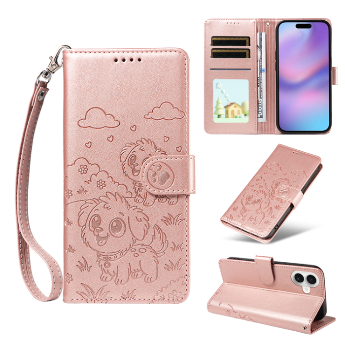 A-One Brand - iPhone 17 Plånboksfodral RFID med handledsrem - Rosa