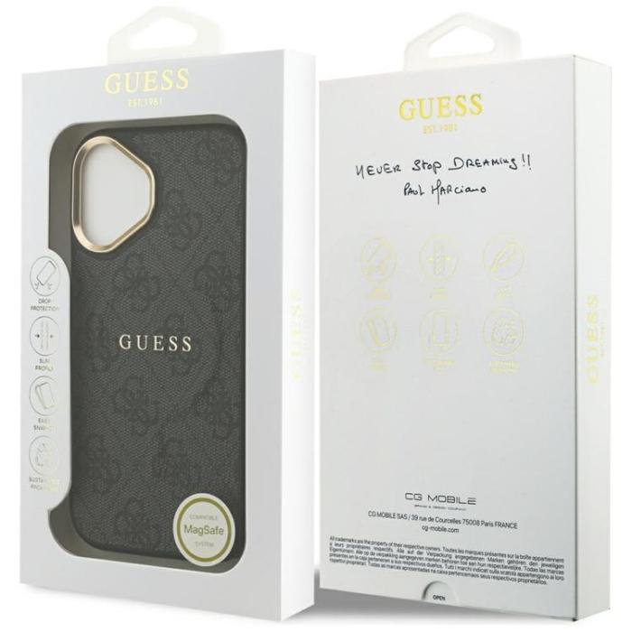 Guess - Guess iPhone 17 Mobilskal MagSafe 4G PU Classic Logo - Svart
