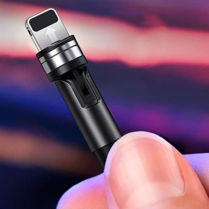 A-One Brand - 3in1 magnetisk USB-A till USB-C, Lightning, microUSB kabel 1m