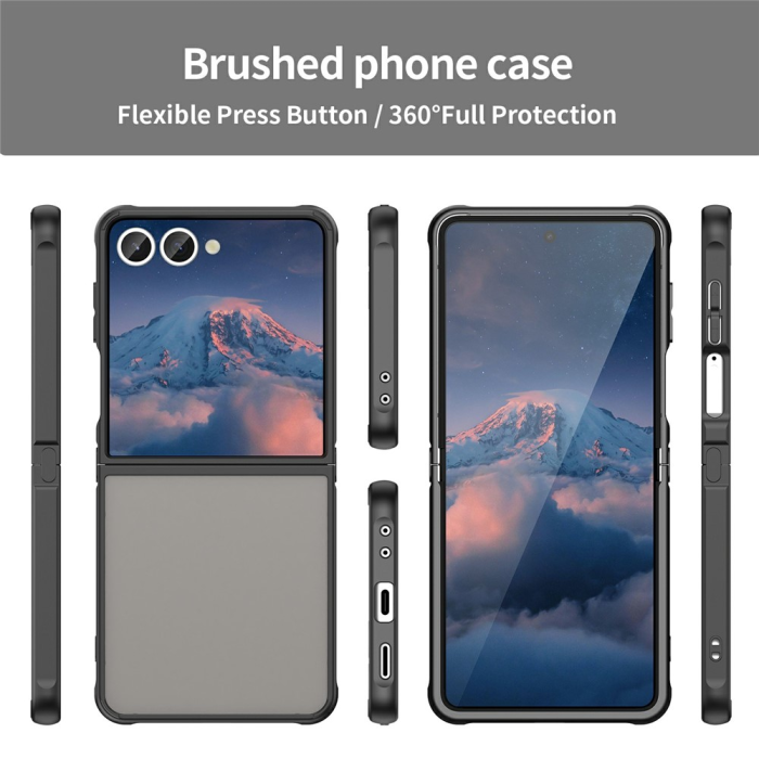 A-One Brand - Galaxy Z Flip 7 Mobilskal Drop Proof Frosted Translucent - Svart