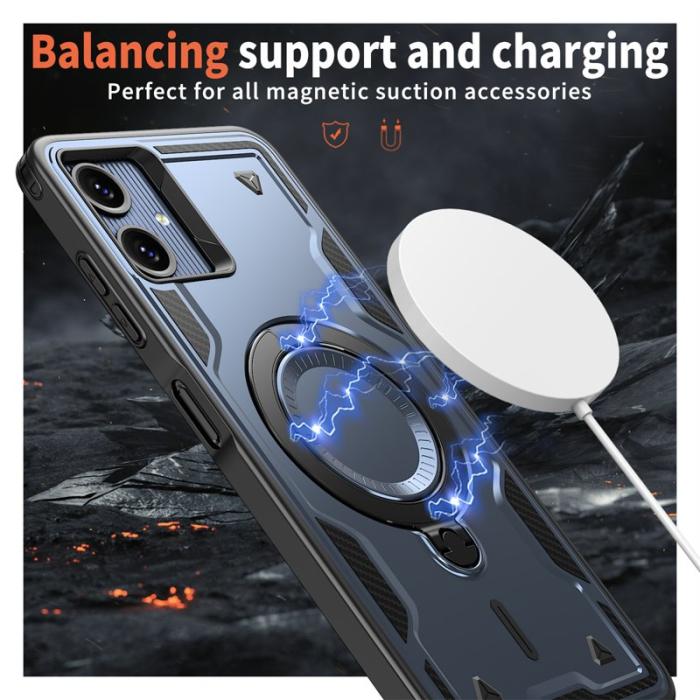 N/A - Mobilskal till Samsung Galaxy A06 4G Plast Militärskydd Kickstand - Blå