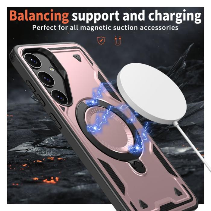 N/A - Mobilskal till Samsung Galaxy S25/S24 Plast Militärskydd - Roséguld