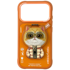 NIMMY - Nimmy iPhone 17 Pro Max Mobilskal MagSafe Pendant Cool&Cute 2.0 Cat - Orange