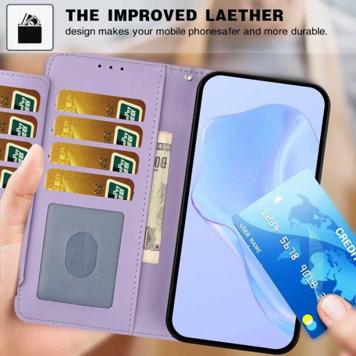 OEM - Samsung Galaxy A57 Plånboksfodral Konstläder med Rem Flera Kortfack - Lila