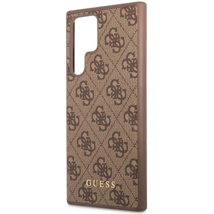 Guess - Guess Galaxy S23 Ultra Skal Metall Gold Logo - Brun