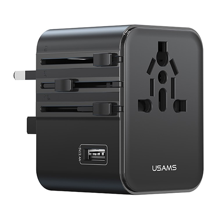 USAMS Väggladdare 2x USB-C - USB-A 17W CC308 T68 - Svart | 505295 | AlltMobil