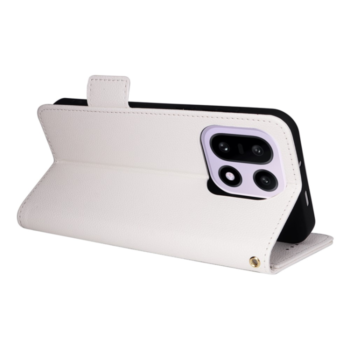 A-One Brand - OnePlus 15 5G Plånboksfodral Litchi Texture Konstläder - Vit