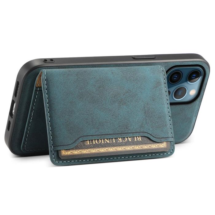 DENIOR - DENIOR D13 iPhone 12 Pro Max Fodral Retro Textur PU+TPU+PC Blå