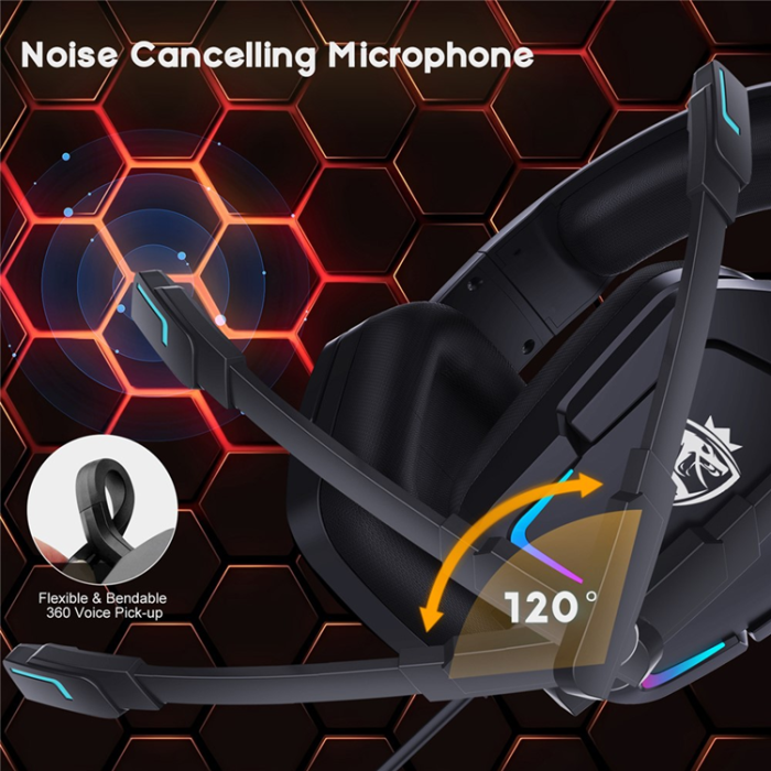 KOTION EACH - KOTION EACH Over-Ear Gaming Trådbundna Hörlurar Roterbar Mikrofon S12