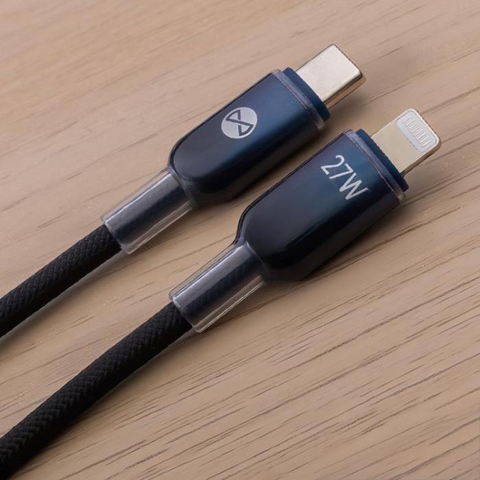 Forever - Forever USB-C Till Lightning 1m 27W Kabel Ombre - Svart