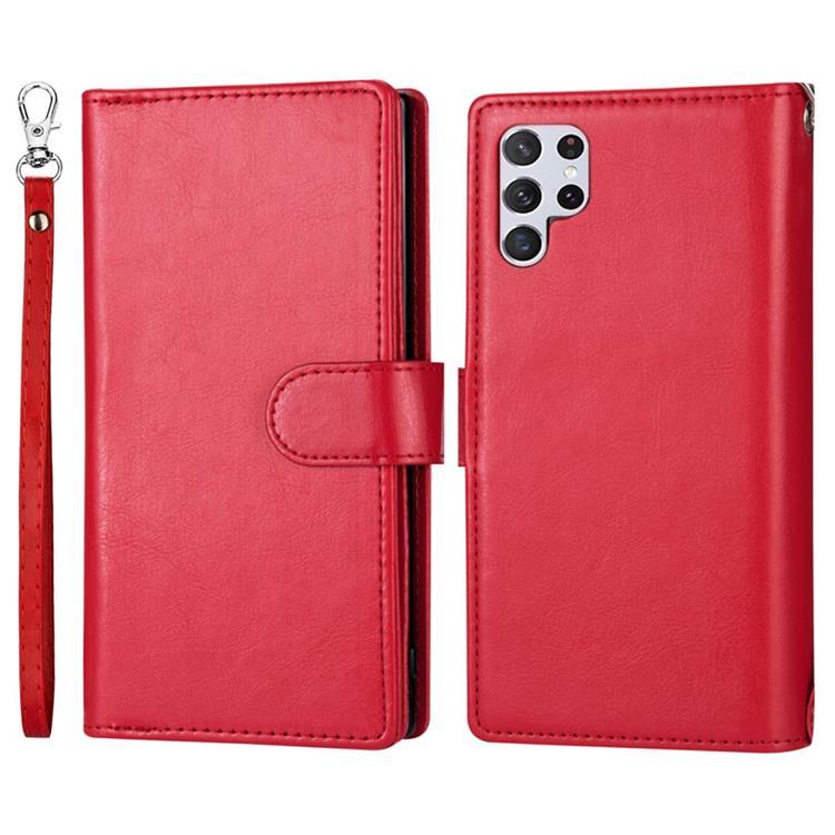2-i-1 Plånboksfodral med 9 Kortplatser Galaxy S22 Plus 5G - Röd | 2353 | AlltMobil