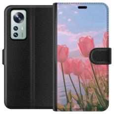 iSecrets - Pl&aring;nboksfodral till Xiaomi 12 med Rosa Tulpaner