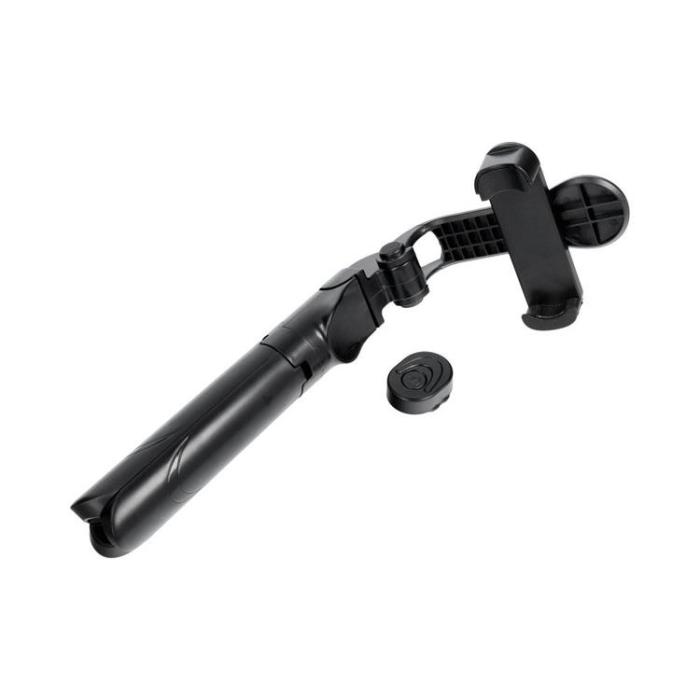 OEM - Combo Selfiestick med Tripod och fjärrkontroll Bluetooth med Spegel - Svart
